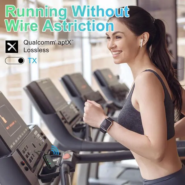 Alt view image 6 of 7 - 2025 Upgraded Pro Bluetooth 5.4 Transmitter Receiver 2-in-1 Airplane Wireless Adapter for Flight TV PC Gym Switch Supports to 2 AirPods/HeadphonesAudio AUX Receiver for Car/Home Stereo