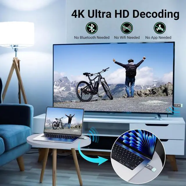 Alt view image 4 of 7 - 4K Wireless HDMI Transmitter and Receiver 165ft/50m 1080P Output Portable Plug & Play Wireless HDMI with Micro and Mini Extender Kit for Streaming Video and Audio to Monitor from Laptop & TV Box
