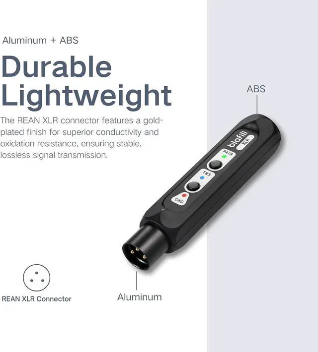 Alt view image 5 of 7 - XLR Portable Bluetooth v5.1 Music Receiver, aptX HD aptX Low Latency AAC SBC TWS, Rechargeable Battery 10hrs Long Playtime, USB-C DAC for Mixing Console Desk, Audio Mixer, PA DJ System