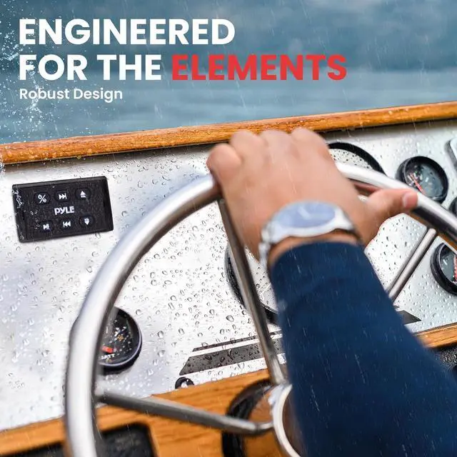 Alt view image 4 of 7 - Marine Bluetooth Receiver and Audio Controller Kit Wireless Bluetooth Adapter for Stereo with IPX6 Mic AUX/USB Input Audio Transmitter and Receiver for Boats UTVs and ATVs 3.8x2.2x1.9