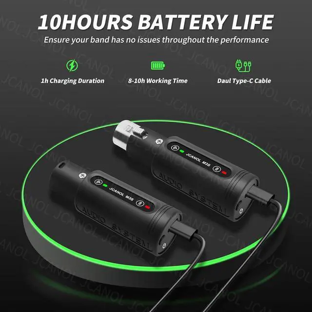 Alt view image 6 of 7 - M3S Wireless XLR Transmitter Receiver Wireless Microphone Adapter with 24-bit/192kHz High-Resolution Built in Mic Booster for Dynamic Microphone Audio Mixer PA System 164ft Range