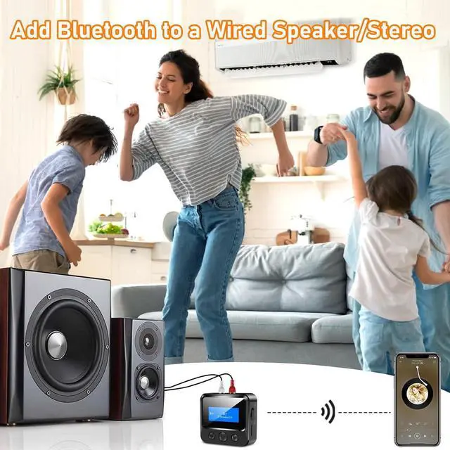 Alt view image 3 of 7 - Bluetooth Receiver for Old Stereo 3.5mm AUX Bluetooth Audio Adapter for Stereo Receiver Wired Speakers Home Theater Amplifier with RCA L/R 3.5mm Jack Low Latency for Music Streaming TF Card Play