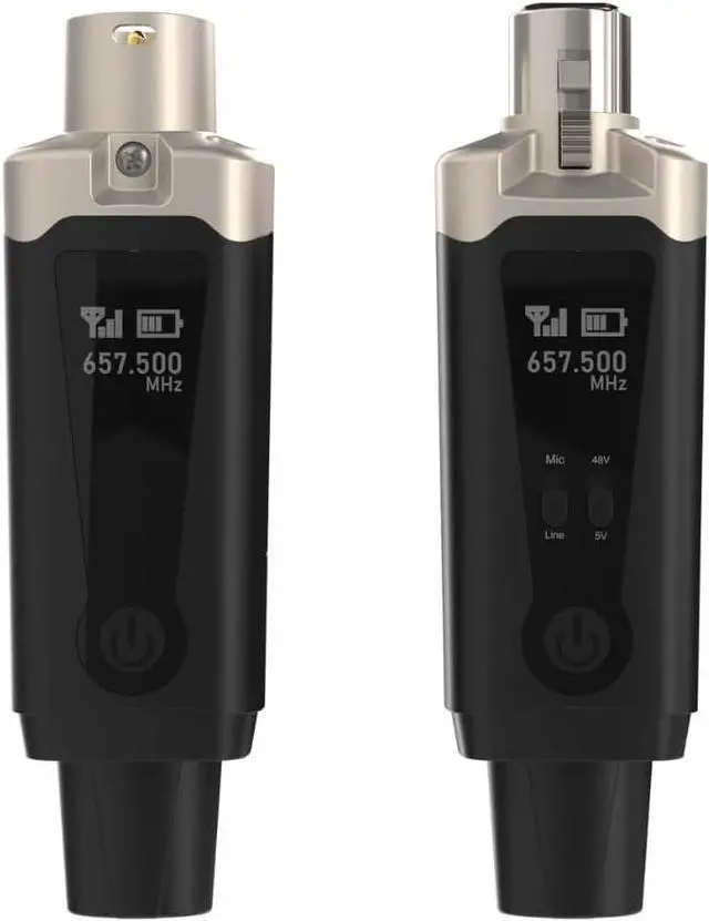 Main image of AirSync - Multifunctional UHF Wireless XLR Transmitter and Receiver, Wireless Microphone Adapter for Dynamic & Condenser Mics with 8-Hours Battery, Low Latency, Rechargeable, PA System, 150ft Range