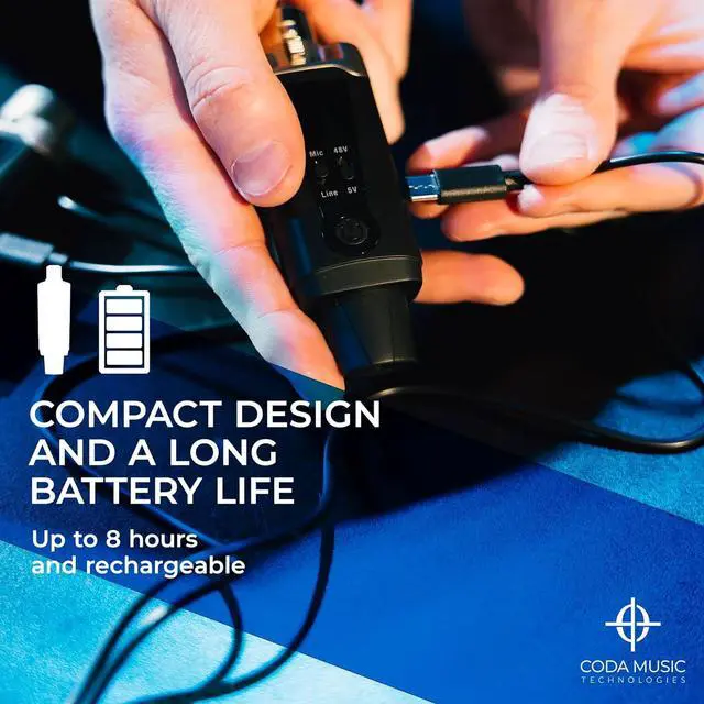 Alt view image 5 of 5 - AirSync - Multifunctional UHF Wireless XLR Transmitter and Receiver, Wireless Microphone Adapter for Dynamic & Condenser Mics with 8-Hours Battery, Low Latency, Rechargeable, PA System, 150ft Range