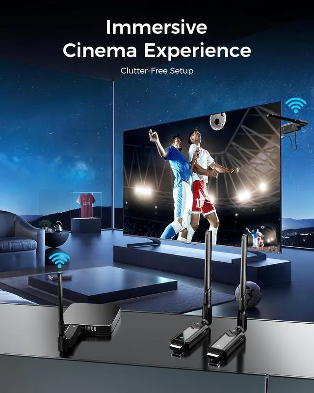 Alt view image 6 of 6 - 1313 FEET/400M Wireless HDMI Transmitter and Receiver with Adapter 4K Wireless HDMI Extender Kit Support 2.4/5GHz for Streaming Video and Audio to Monitor from Laptop/Pc/Tv Box