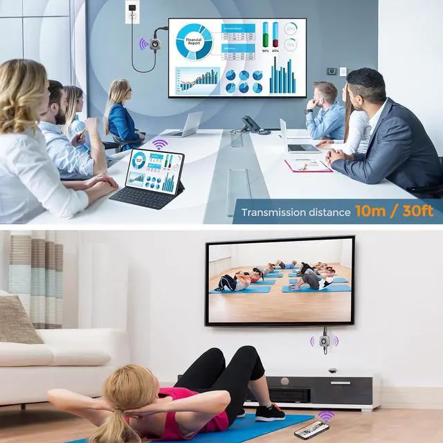 Alt view image 6 of 7 - Wireless HDMI Display Dongle Adapter Wireless HDMI Transmitter and Receiver 2-in-1 Portable Streaming Video and Audio to Monitor from Smartphone/PC/DV/HDTV/Projector/TV Box