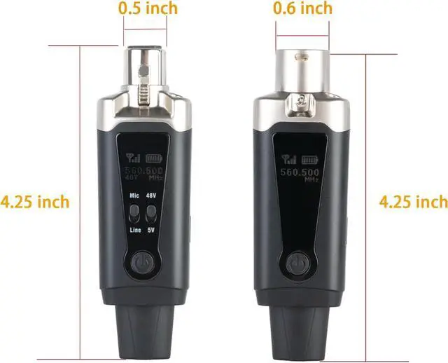 Alt view image 6 of 6 - Wireless XLR Microphone Transmitter and Receiver UHF Wireless Mic System 16 Channels XLR Mic Adapter for Dynamic Microphone Audio Mixer Electric Guitar Bass 250ft Range