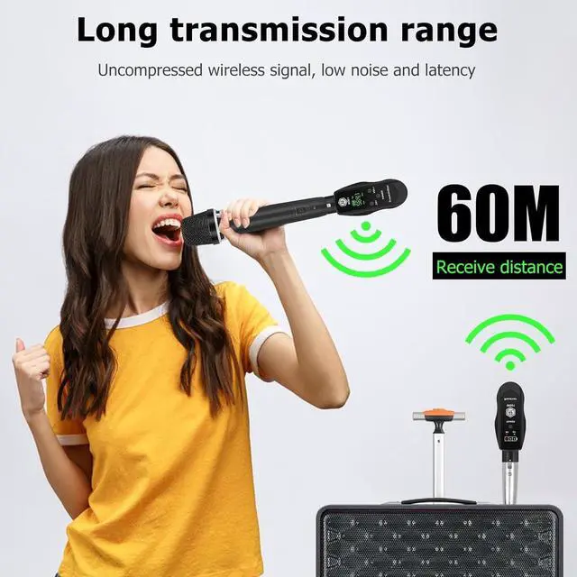 Alt view image 4 of 7 - UHF Wireless XLR Transmitter and Receiver with 48V Power Supply Rechargeable Mic Adapter 16 Channels 196ft Range for Dynamic/Condenser Mics Audio Mixer Electric Guitar Bass PA System