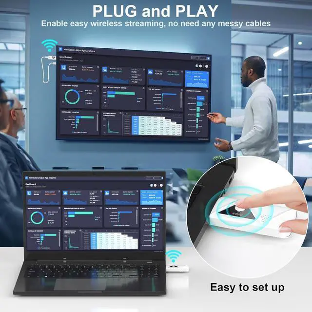 Alt view image 2 of 7 - Wireless HDMI Transmitter and Receiver 164ft/50m 4K Decode Plug and Play 1080P Portable Wireless HDMI Extender 2.4G/5GHz for Streaming Video and Audio to Monitor from Laptop/PC/Projector/TV Box