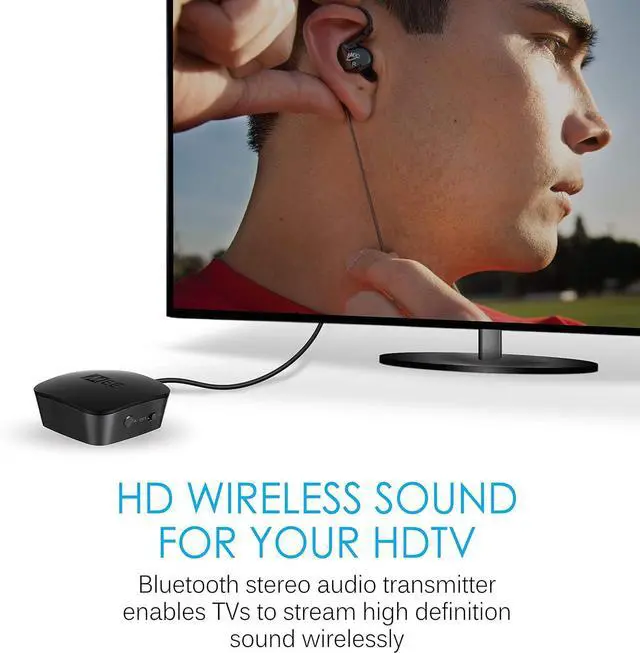 Alt view image 2 of 7 - Connect Bluetooth Audio Transmitter for up to 2 Wireless Headphones/Speakers Bluetooth Streamer Adapter with AptX Low Latency for TV/PC/Airplane/Gym with 3.5mm/AUX/RCA/Optical Input