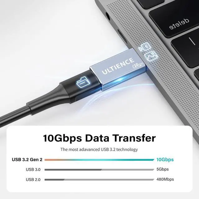 Alt view image 4 of 7 - 10Gbps Double Sided USB to USB C Adapter Type C Female to USB 3.2 Male Adapter - 60W Fast Charging for iPhone 16 15 14 Plus Pro Max Laptop  Galaxy S24 23 Car