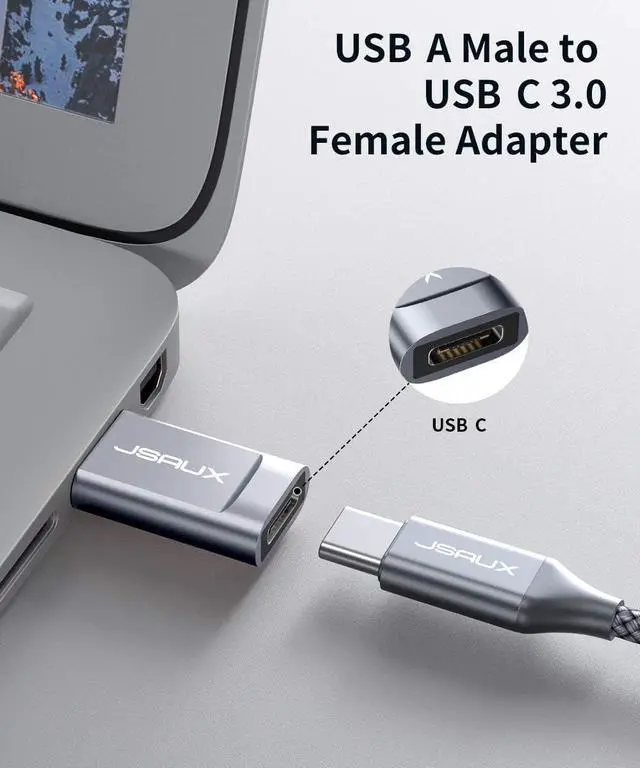 Alt view image 6 of 7 - USB C to USB 3.0 Adapter(2 Pack) Type C Female to USB A Male Adapter USB C 3.1/3.0 Converter Support Data Transfer & Stable Charging for Laptop Chargers iPhone 16 15 14