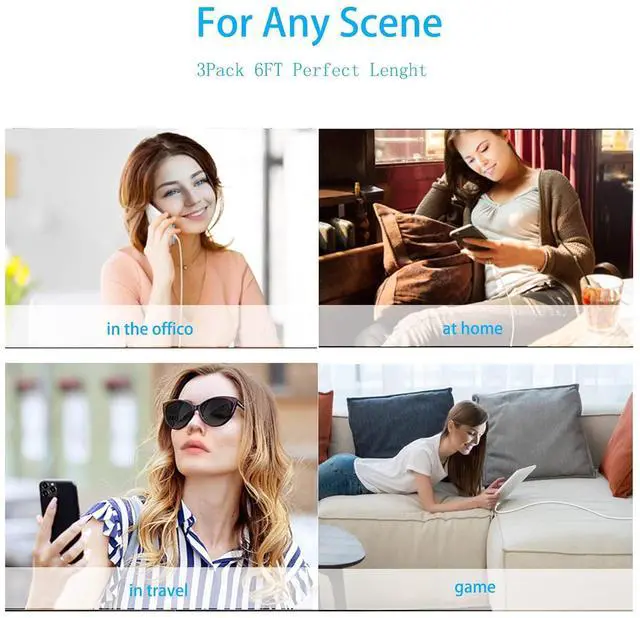 Alt view image 6 of 7 - 6FT 2Pack  USB C Lightning Cable Power Delivery iPhone Charger Lightning USB C MFi Certified for iPhone 14 13 12 11 Pro Max XS MAX XR X 8 7 Plus 6 S SE 5 iPad