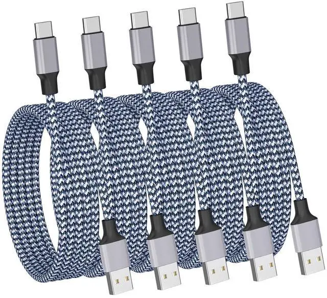Main image of [MFi Certified] USB Type C Cable iPhone 16 15 Fast Charging (5-Pack 3feet) USB-A to USB-C Nylon Braided Data Sync Transfer CarPlay Carlife Screen sync for iPhone 16/15 Airpods iPad Galaxy Pixel