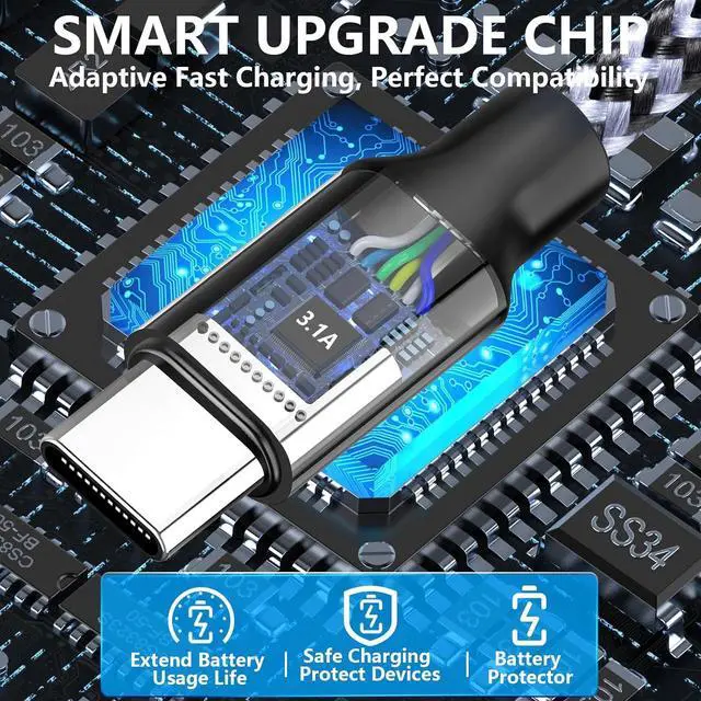 Alt view image 4 of 7 - [MFi Certified] USB Type C Cable iPhone 16 15 Fast Charging (5-Pack 3feet) USB-A to USB-C Nylon Braided Data Sync Transfer CarPlay Carlife Screen sync for iPhone 16/15 Airpods iPad Galaxy Pixel