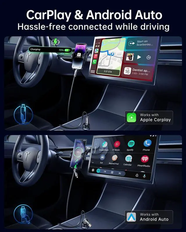 Alt view image 5 of 6 - [Upgraded] Vexipia 4-in-1 Long USB C Cable 45W 10FT Lightning Cable Fast Charging Flat Nylon Braided for iPhone iPad Charger Cord[480Mbps Data Sync] Multi Charge Combo with Lightning/Type C/USB A Port