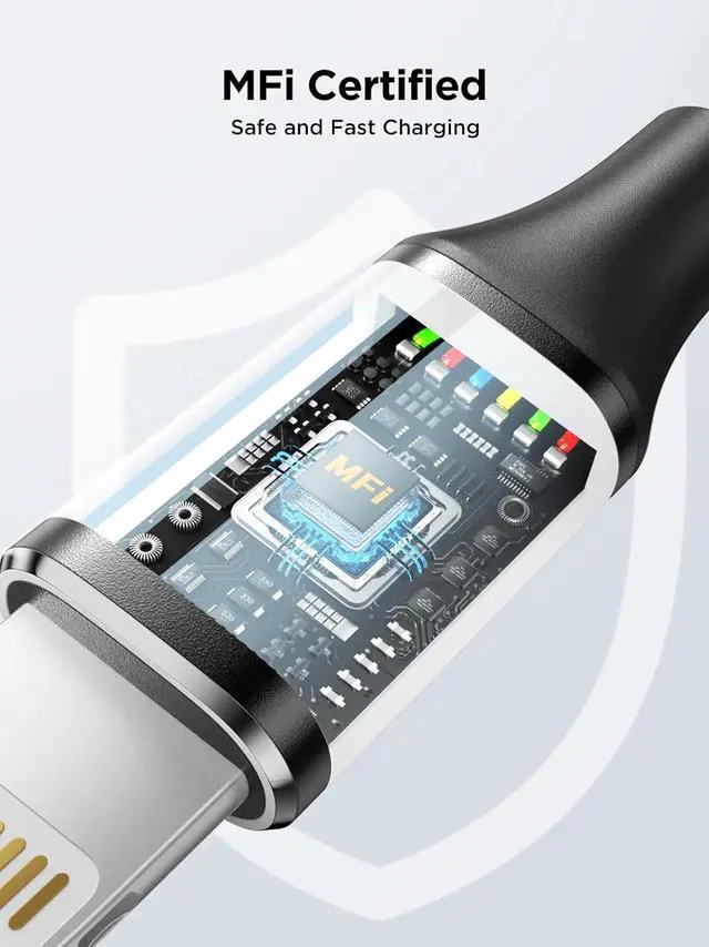 Alt view image 2 of 7 - USB C to Lightning Cable 6ft 2Pack Power Delivery USB C iPhone Cables MFi Certified Braided Type C iPhone Charger Cord Fast Charging for iPhone 14 13 12 11 Pro Max X XS XR 8 7 6s Plus SE iPad (Black)