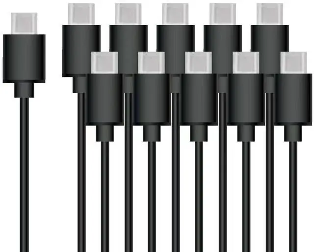 Main image of USB C to USB C Cable 10 Pack 1.6FT USB 2.0 Cables Black