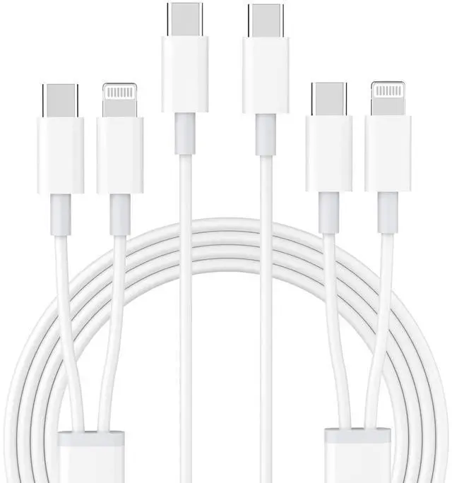 Main image of 2 in 1 USB C to USB C/Lightning Cable Compatible for iPhone 16 15 14 13 12 11 XS XR X 2 Pack 60W Type C Multiple Charging with Lightning/Type C Port iPhone Charger Cord Fast Charging Cable 6FT