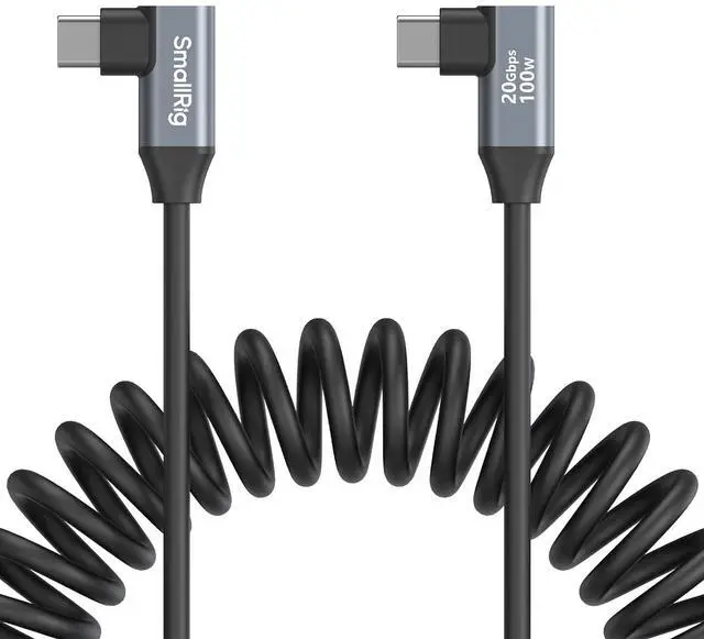 Alt view image 2 of 7 - SMALLRIG Bundle USB C to USB C Coiled Data Cable (Angled to Angled) 4793 Magnetic Phone Holder for Gym 5582