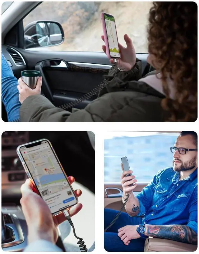 Alt view image 5 of 7 - Coiled USB C to USB C Cable 3FT 2Pack Retractable Car Charger Cord Type C to C Cable Fast Charging for iPhone 16 15 Pro Max iPad MacBook  Galaxy S23 S24 USBC to USBC Cables for Car