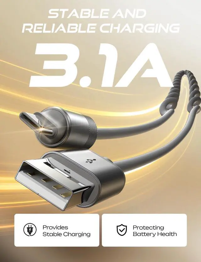 Alt view image 6 of 7 - Coiled USB C Cable 2 Pack for Android Auto & CarPlay Cable 4FT Short USB A to USB C Cable Compatible with iPhone 16/15  Galaxy S25/S24/S23 A15/A14 Google Pixel 9/8 Moto OnePlus TCL