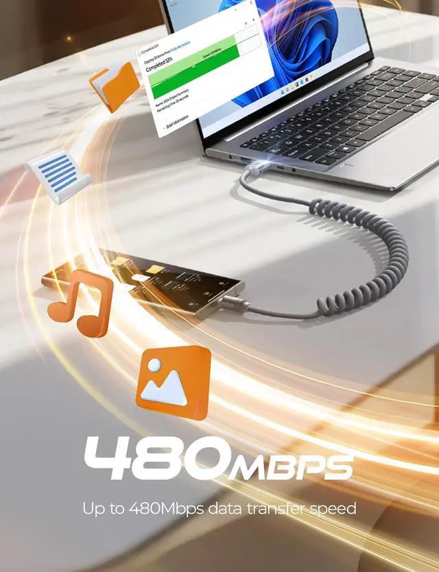 Alt view image 7 of 7 - Coiled USB C Cable 2 Pack for Android Auto & CarPlay Cable 4FT Short USB A to USB C Cable Compatible with iPhone 16/15  Galaxy S25/S24/S23 A15/A14 Google Pixel 9/8 Moto OnePlus TCL