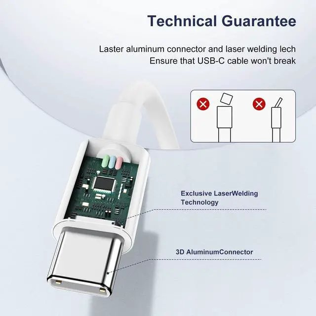 Alt view image 4 of 7 - USB C to USB C Charging Cable 3Pack 6ft 60W Type C to Type C Fast Charger Cord for iPhone15/Pro/Max/mini/Plus/iPad Pro iPad mini iPad Max Air5 MacBook Air