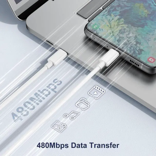 Alt view image 5 of 7 - USB C to USB C Charging Cable 3Pack 6ft 60W Type C to Type C Fast Charger Cord for iPhone15/Pro/Max/mini/Plus/iPad Pro iPad mini iPad Max Air5 MacBook Air