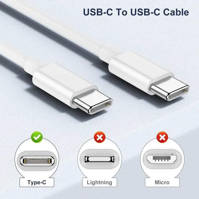 Alt view image 6 of 7 - USB C to USB C Charging Cable 3Pack 6ft 60W Type C to Type C Fast Charger Cord for iPhone15/Pro/Max/mini/Plus/iPad Pro iPad mini iPad Max Air5 MacBook Air