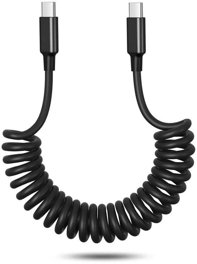 Main image of Coiled USB C Cable for Car USB c to USB c iPhone 16 Carplay Cable 60W Fast Charging 3FT Retractable Type C Android Auto Car Charger Cord for  Galaxy S25 S24 S23 A56 A16 iPhone 16 15 Pro