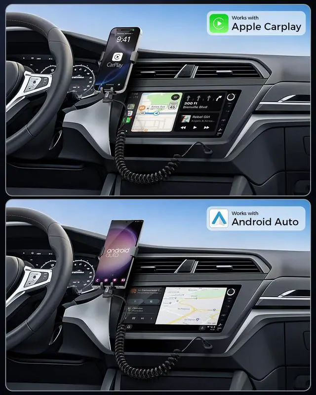 Alt view image 3 of 7 - Right Angle Coiled USB C Cable 3FT [2Pack] 90 Degree USB A to USB C Cable for Android Auto & Carplay USB Type C Charging Cable for iPhone 16 15 Pro/Pro Max/Plus  Galaxy S24 S23 S22