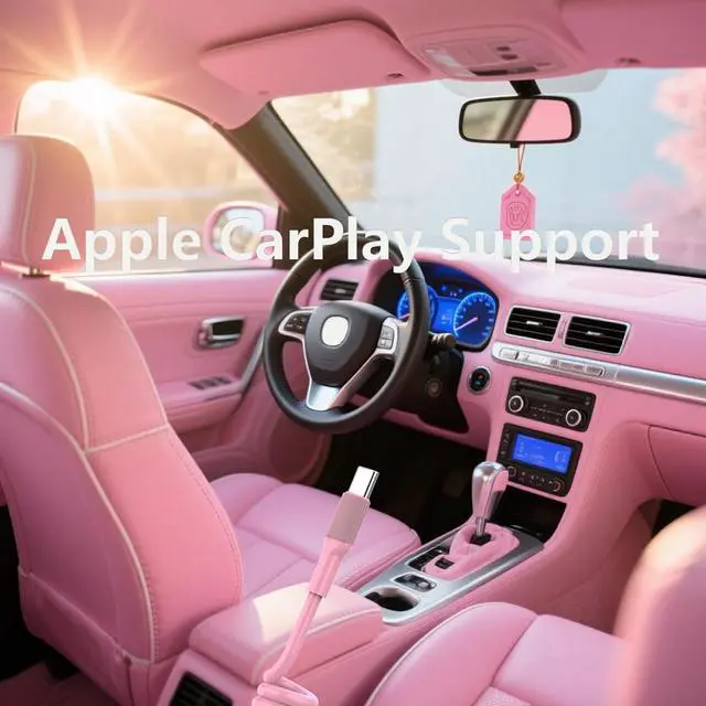 Alt view image 2 of 6 - USB C to USB C Cable 3ft FT2 2pack Coiled USB C Cable Cable for Car Short USB C Retractable Cable for Phone 16 15 Pro Max S24 S23 Moto G8 Pixel Carplay Cord for Android Auto (Pink)