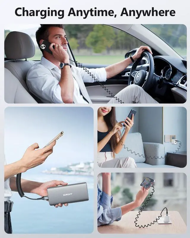 Alt view image 4 of 7 - Coiled USB C Cable 3.3FT Android Auto USB Cable for Car USB C Carplay Cable for iPhone 16 15 Pro/Pro Max/Plus USB A to C Fast Charging Cable  Galaxy S24 S23 S22 S20 S10