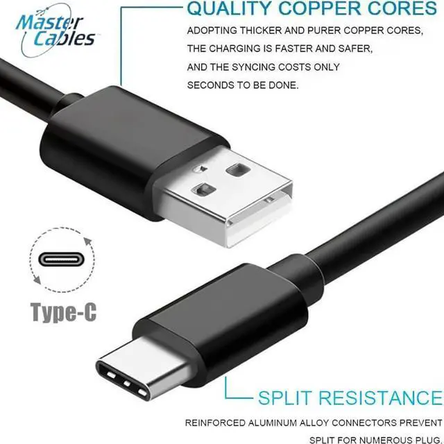 Alt view image 3 of 7 - USB C to USB A Connection Cable  Fast Charging Up to 3A & High-Speed Data Transfer  USB 3.1 Type C Male to USB 2.0 Type A Male Cable for Charging Cell Phones & Tablets - Black 3.3 ft