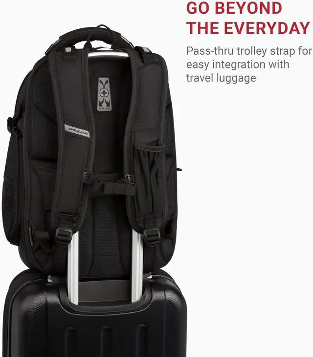 Alt view image 4 of 7 - Travel Tech Elite Laptop Backpack  Fits Laptops up to 16  ScanSmart TSA-Friendly Backpack with USB Port Shoe Compartment & Organizer Pockets  Black