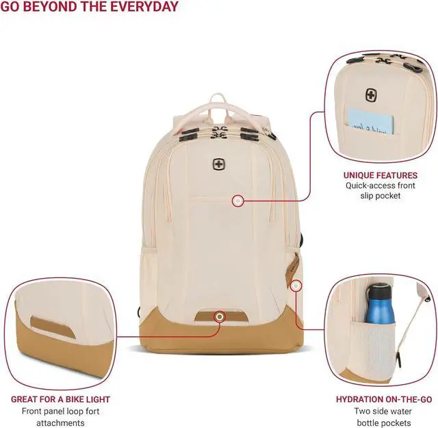Alt view image 2 of 7 - Cecil 5505 Laptop Backpack Cream/Warm Sand 18-Inch