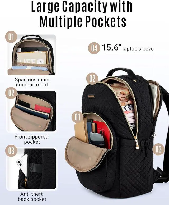 Alt view image 2 of 6 - Women Backpack for Work Laptop Backpack Women Travel Backpack Laptop Bag 15.6 Laptop backpack