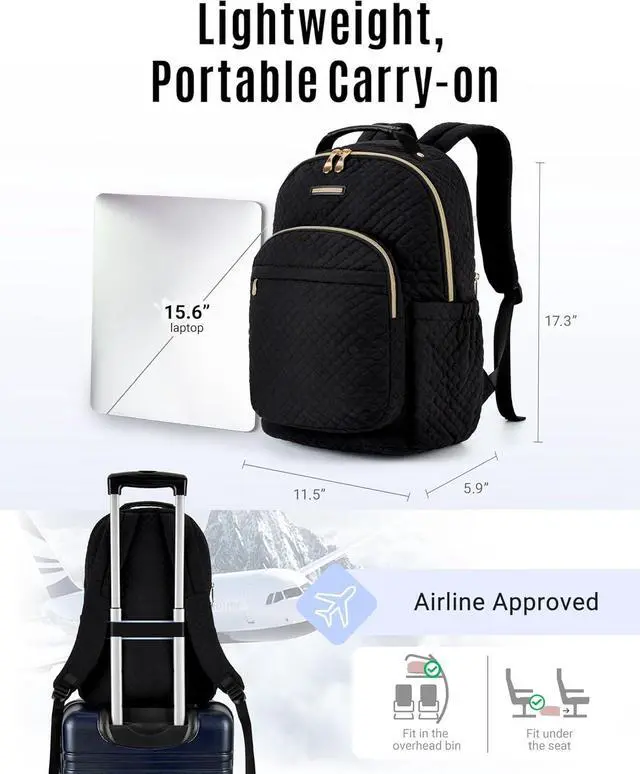 Alt view image 5 of 6 - Women Backpack for Work Laptop Backpack Women Travel Backpack Laptop Bag 15.6 Laptop backpack