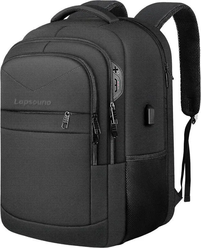 Main image of Travel Backpack Large Carry on Backpack 17 Inch Laptop Bag Big Sturdy TSA-Friendly with USB Port College School Rucksack Bag Gifts for Him Men Women Black