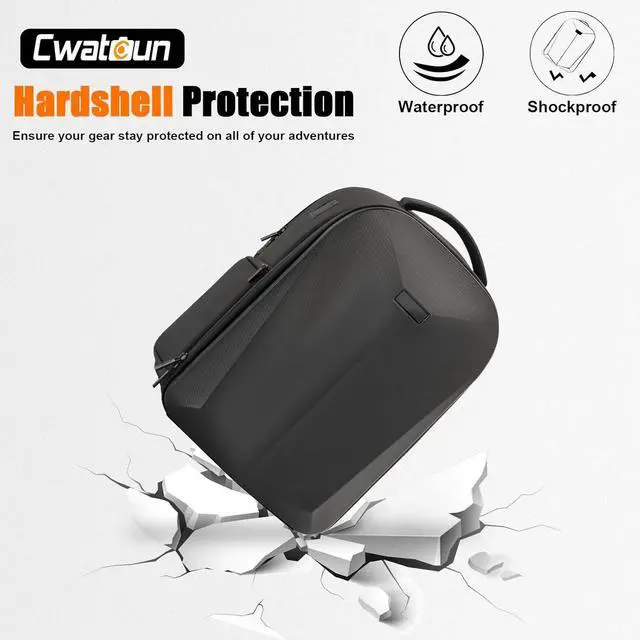 Alt view image 4 of 7 - Hardshell Camera Backpack Professional Camera Bag for Photography 15.6 Laptop Compartment Tripod holder Outdoor Travel Camera Case for Canon Nikon  DSLR SLR Mirrorless Camera & Lenses
