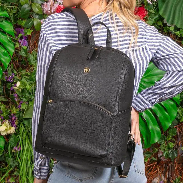 Alt view image 7 of 7 - Serenity Luxe Womens Laptop Backpack Black 16 Inches
