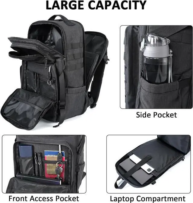 Alt view image 2 of 7 - 17 inch Laptop Backpack Large Military Tactical Backpack for Men TSA Approved Water Resistant Gym Daypacks Computer Bag Carry on Travel Rucksack for Work Army Camping Hiking