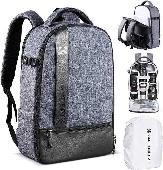 Alt view image 4 of 7 - Camera Backpack Professional DSLR Camera Bag Waterproof Photography Bag for DSLR Cameras 15 inch with Laptop/Tripod/Lenses Large Capacity Bag