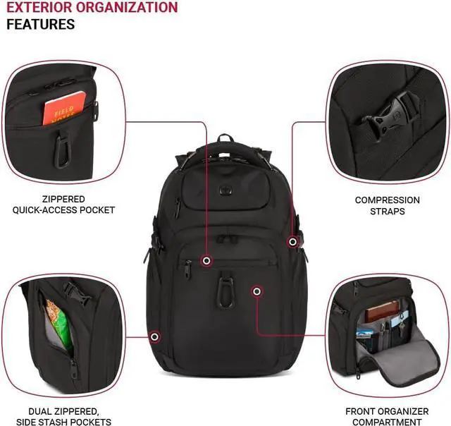 Alt view image 3 of 7 - Endure ScanSmart Laptop Backpack Black 17.75-Inch