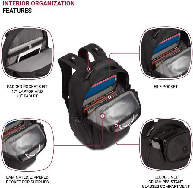 Alt view image 4 of 7 - Endure ScanSmart Laptop Backpack Black 17.75-Inch