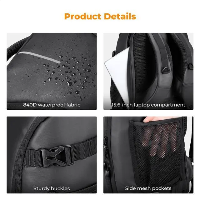 Alt view image 6 of 7 - Camera Backpack 25L Large Capacity Camera Bag for Photographers with Raincover and 15.6 Inch Laptop Compartment Compatible for Canon/Nikon//DJI Mavic Drone