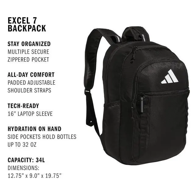 Alt view image 2 of 7 - Excel Backpack for Men & Women  Durable Large Athletic Laptop Bag 7.0/Black One Size