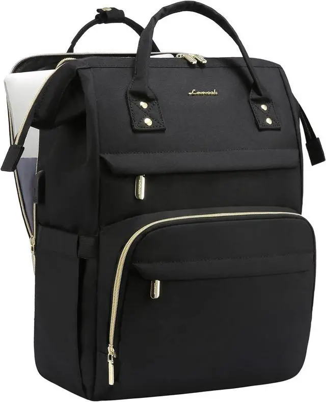 Main image of 17.3 Inch Laptop Backpack Large Travel Backpack for Women Water Resistant Teacher Backpack with Laptop Compartment Professional Business Work bags with Charger Black