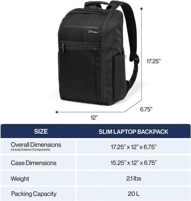 Alt view image 3 of 7 - Travelpro Crew Executive Choice 3 Slim Backpack fits up to 15.6 Laptops and Tablets, Men and Women, Water-Resistant, Titanium Grey